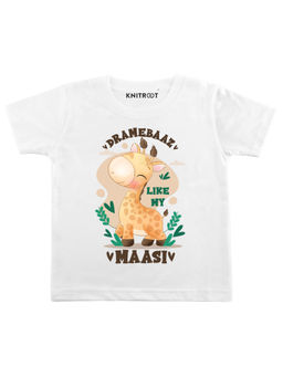 KNITROOT - White Dramebaaz Printed T-shirt