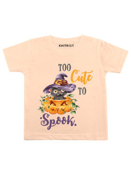 KNITROOT - Peach Too Cute To Spook Printed T-Shirt