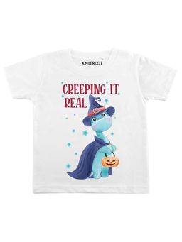 KNITROOT - White Creeping It Real Printed T-Shirt