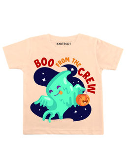 KNITROOT - Peach Boo From The Crew Printed T-Shirt
