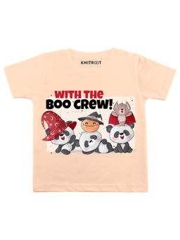 KNITROOT - Peach with Boo Crew Printed T-Shirt