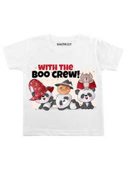 KNITROOT - White with Boo Crew Printed T-Shirt