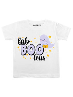 KNITROOT - White Fab Boo Lous Printed T-Shirt