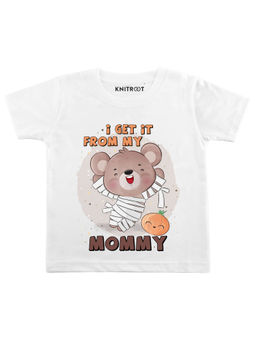 KNITROOT - White I Get It From My Mommy Printed T-Shirt