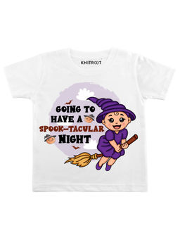 KNITROOT - White Spook-Tacular Night Printed T-Shirt