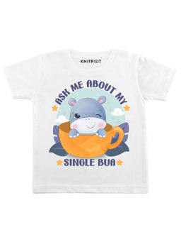 KNITROOT - White Single Bua Printed T-shirt