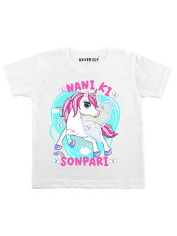 KNITROOT - White Sonpari Printed T-shirt