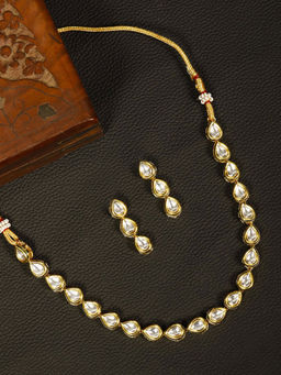Priyaasi - Kundan Studded Gold Plated Jewellery Set (Set of 2)