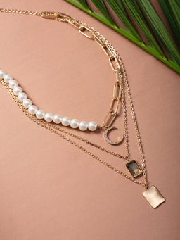 Twenty Dresses by Nykaa Fashion - Shine Like The Moon Layered Necklace