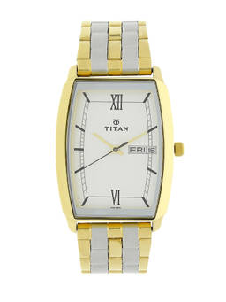 Titan - White Rectangle Analog Watch -NL1737BM01