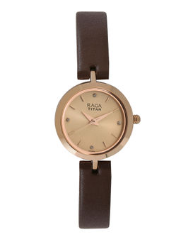 Titan - Rose Gold Raga Beige Analog Watch -NM2540WL01