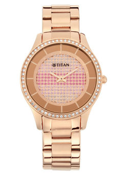 Titan - Rose Gold Girl Power In Crystal Analog Watch -NM95109WM01