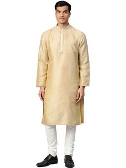 Manthan - Beige Silk Blend Kurta For Men