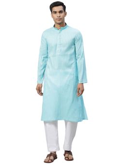 Manthan - Blue Cotton Kurta For Men