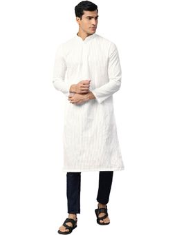 Manthan - White Cotton Kurta For Men