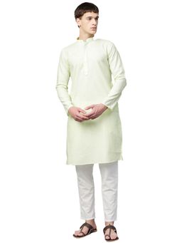 Manthan - Green Cotton Blend Kurta For Men