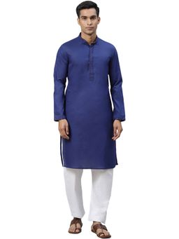 Manthan - Blue Cotton Kurta For Men