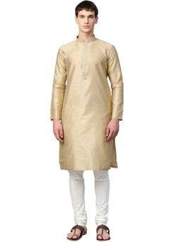 Manthan - Fawn Cotton Blend Kurta For Men