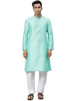Manthan - Green Silk Blend Kurta For Men