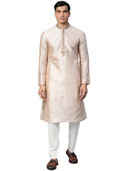 Manthan - Beige Cotton Blend Kurta For Men