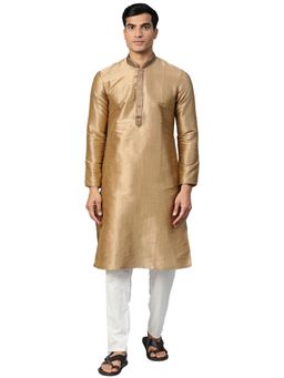 Manthan - Brown Silk Blend Kurta For Men