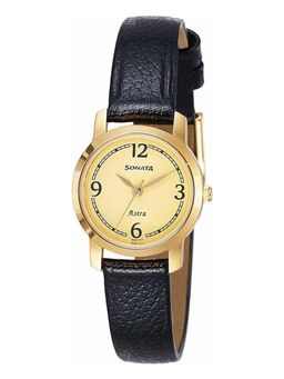 Sonata - Champagne Dial Brown Leather Strap Watch - NM87018YL02