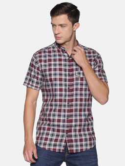 SHOWOFF - Men's Cotton Casual Multi-Colour Checks Slim Fit Shirt