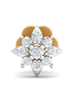 KuberBox - 18K Agni Gold Screw Diamond Nose Stud for Women and Girls