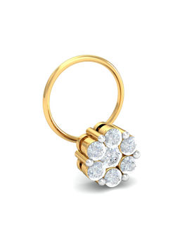 KuberBox - 18K Lusture Solitaire Diamond Nose Pin for Women and Girls