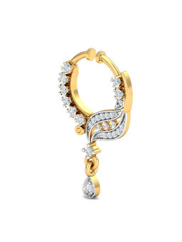 KuberBox - 18K Traditional Diamond Spring Nath for Women and Girls
