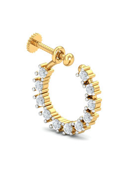 KuberBox - 14K Stark Screw Diamond Nose Ring for Women and Girls