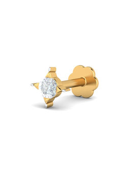 KuberBox - 18K Cayman 0.05 Carat Diamond Nose Stud for Women and Girls