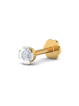 KuberBox - 14K Chike 0.08 Carat Diamond Nose Stud for Women and Girls