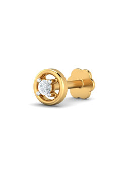 KuberBox - 18K Round 0.02 Carat Diamond Nose Stud for Women and Girls