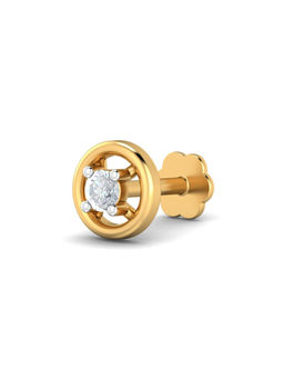 KuberBox - 18K Round 0.04 Carat Diamond Nose Stud for Women and Girls
