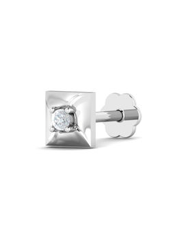 KuberBox - 14K Henri Square Diamond Nose Stud for Women and Girls