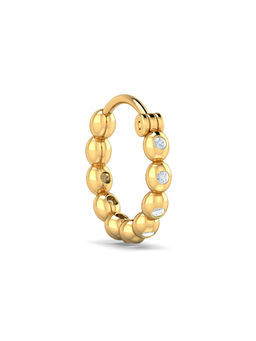 KuberBox - 18K Delu Beaded Diamond Nose Ring for Women and Girls