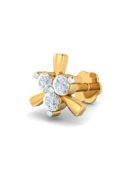 KuberBox - 18K Dainty 0.07 Carat Diamond Nose Stud for Women and Girls