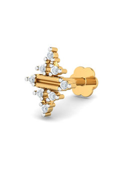 KuberBox - 14K Desire 0.03 Carat Diamond Nose Stud for Women and Girls