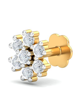KuberBox - 18K Saakya Diamond Nose Stud for Women and Girls