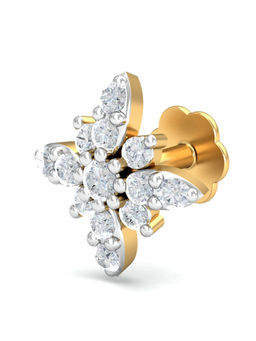 KuberBox - 14K Sreeja Diamond Nose Stud for Women and Girls
