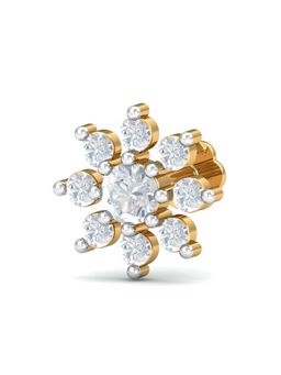 KuberBox - 18K Suru 0.26 Carats Diamond Nose Stud for Women and Girls