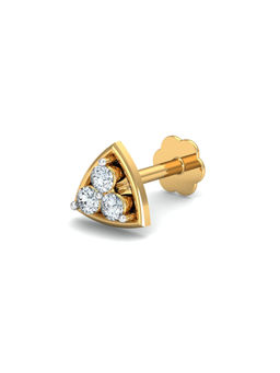 KuberBox - 14K Demira Stud Diamond Nose Stud for Women and Girls