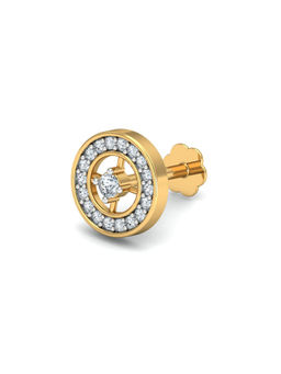 KuberBox - 18K Debra Round Diamond Nose Stud for Women and Girls