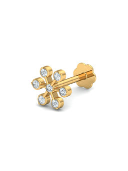 KuberBox - 18K Meghan Diamond Diamond Nose Stud for Women and Girls