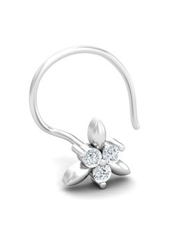 KuberBox - 18K Triangular 0.03 Carat Diamond Nose Pin for Women and Girls