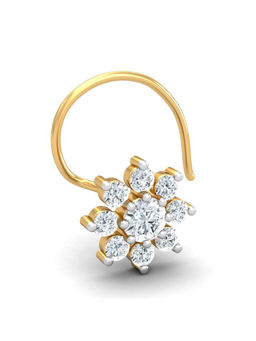KuberBox - 14K Suru 0.14 Carat Diamond Nose Pin for Women and Girls