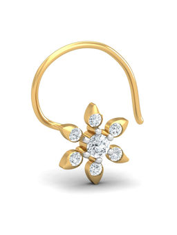 KuberBox - 18K Vandana 0.10 Carat Diamond Nose Pin for Women and Girls