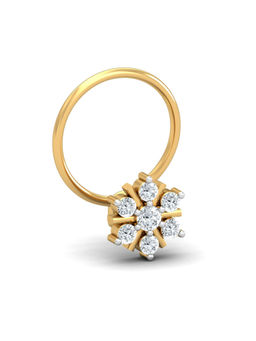 KuberBox - 18K Agni 0.11 Carat Diamond Nose Pin for Women and Girls
