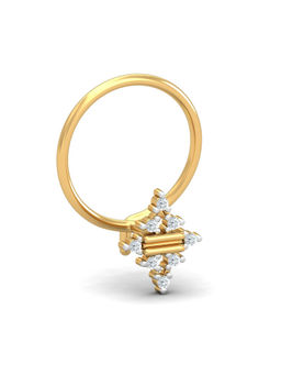 KuberBox - 18K Desire 0.03 Carat Diamond Nose Pin for Women and Girls